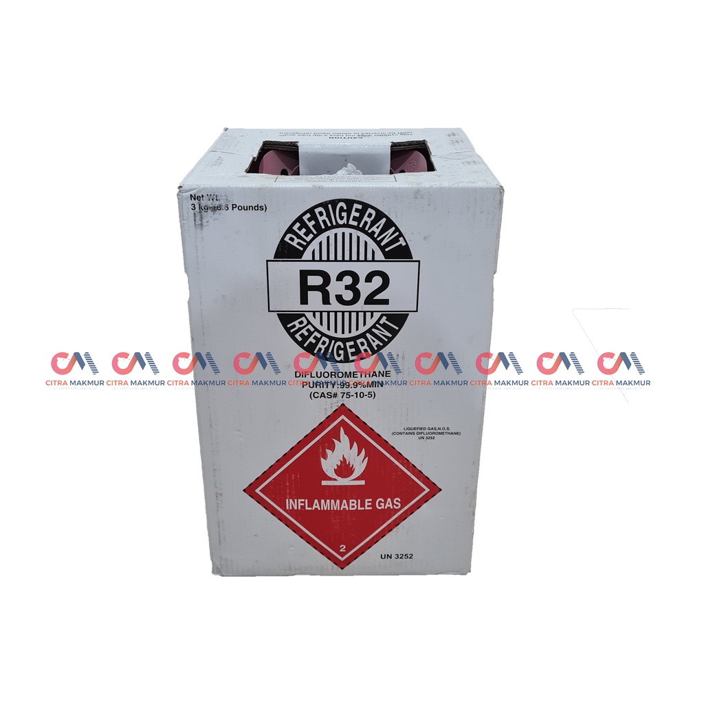 Freon R32 Refrigrant Original AC Pendingin Obat Tabung Besar Can 3 kg kilo isi preon 3 Kaleng non CFC R 32