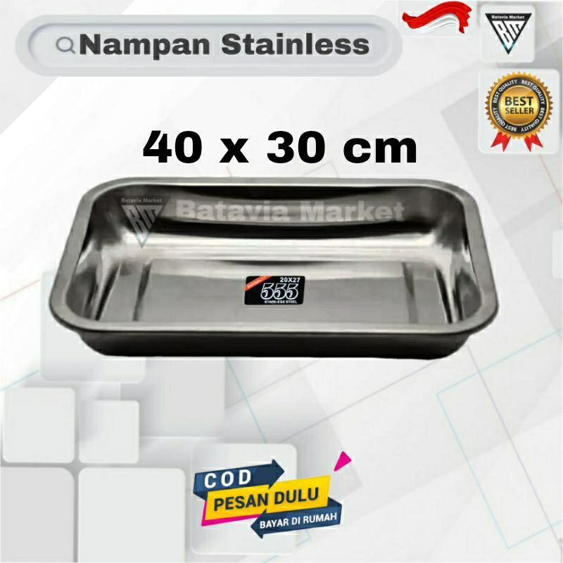 Nampan Stainless Persegi/ Baking Tray / Baki Stainless Prasmanan 555