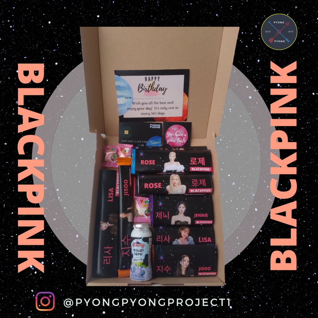 

Snack box/Gift box KPOP BLACKPINK / Hampers /Kado Ulang Tahun / Kado Wisuda / Kado Anniversarry/ BLACKPINK