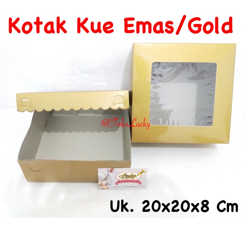 

Kotak Kue Emas/ Gold Ukuran 20x20x8Cm / Box Kue Gold Ukuran 20x20x8Cm