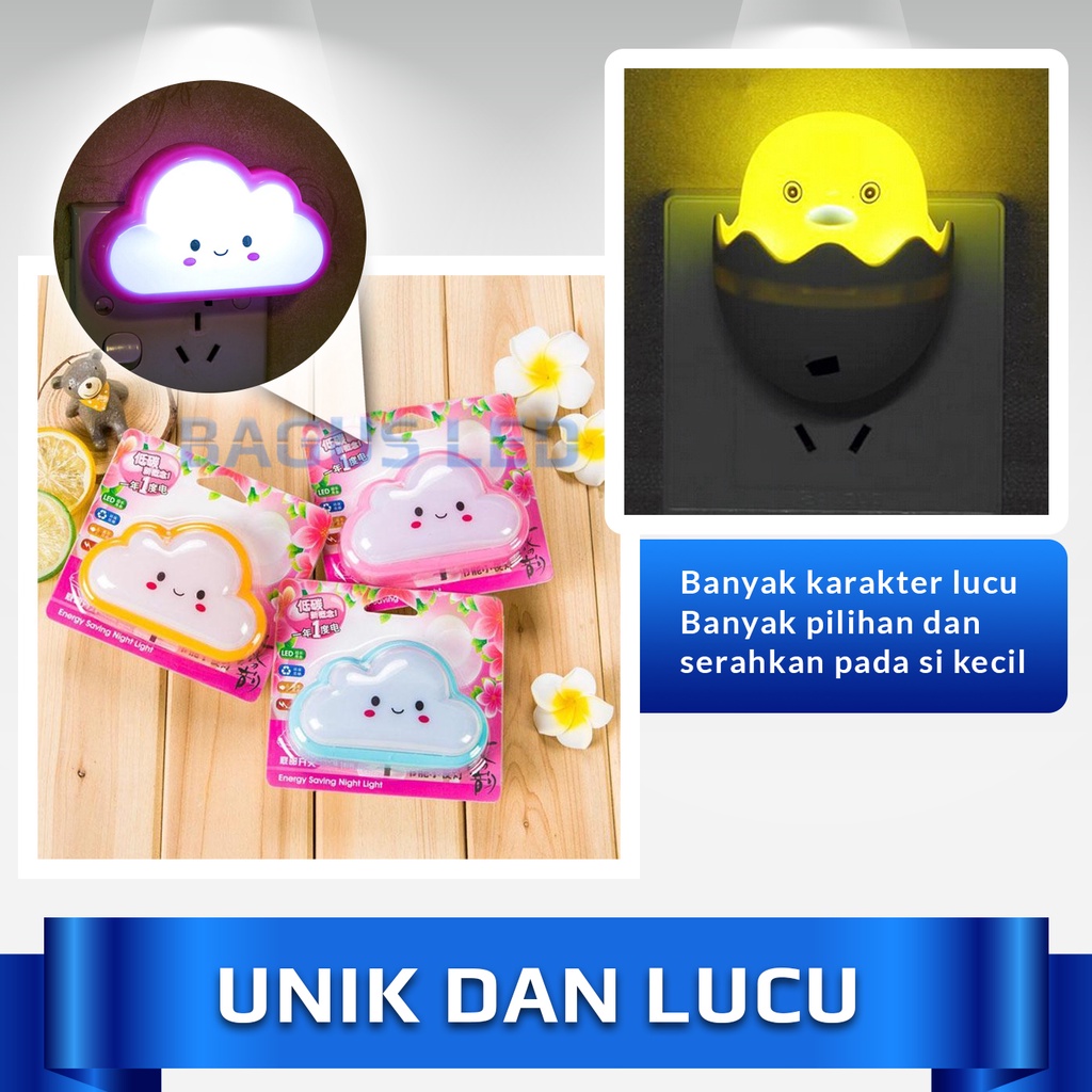 Lampu Tidur Karakter Hias Karakter Lucu Bedside Lamp Bulan Awan Night Light