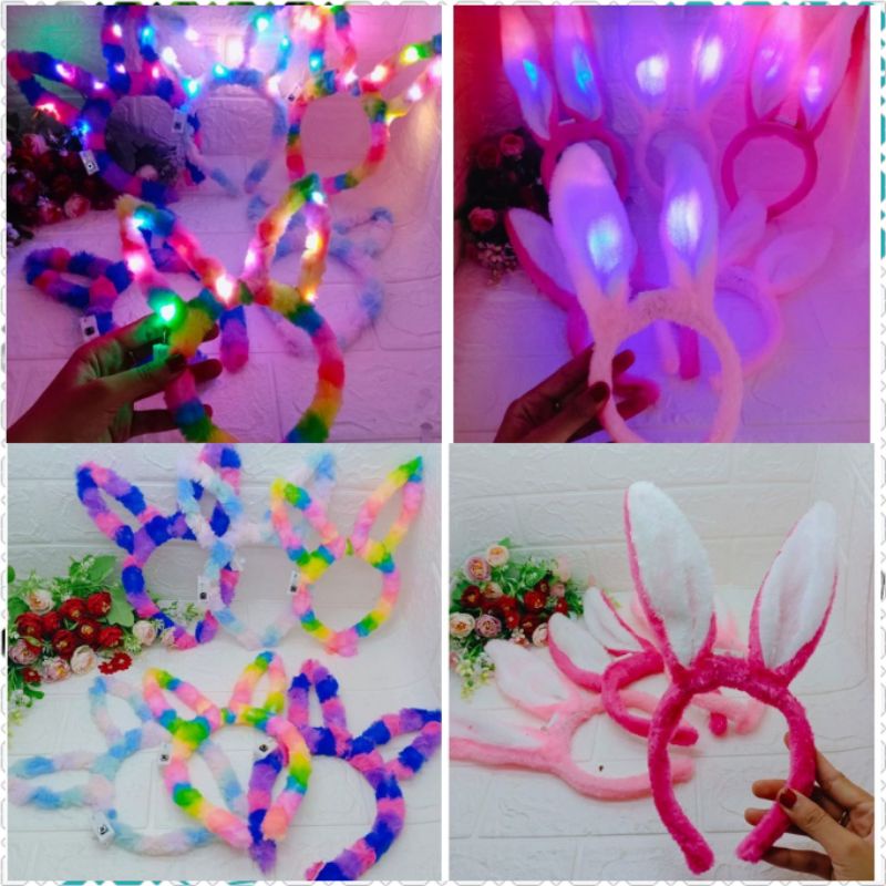 bando telinga kelinci LED.bando LED telinga kelinci. bunny LED