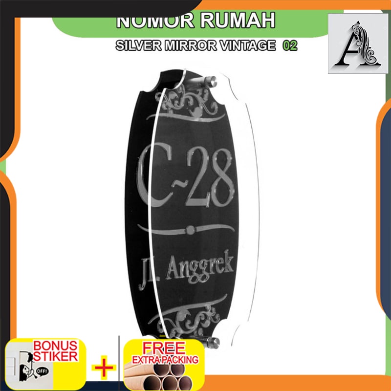 

Murah Nomor Rumah Akrilik Silver Mirror Vintage Series 02