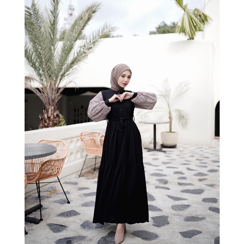 AZMA Dress Premium Terbaru Kekinian 2022 - Gamis Muslim Airflow Crinkle Premium - Pakaian Muslim Wanita Terbaru - Dress Muslim Wanita - Gamis Muslim Jumbo