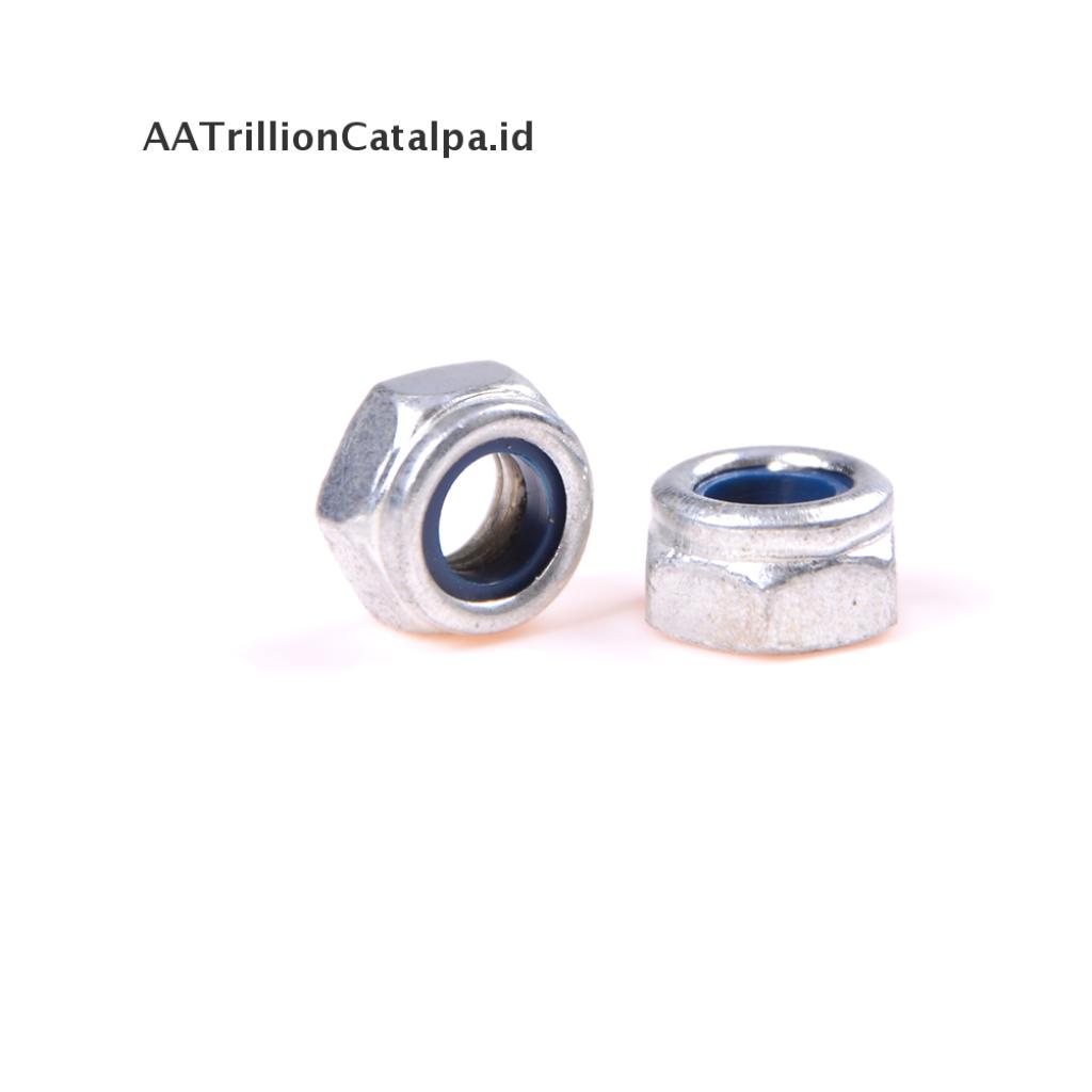 【AATrillionCatalpa】 50Pcs DIN985 M3 M4 M5 M6 Galvanized Self-locking Nut Nylon Lock Nut ID