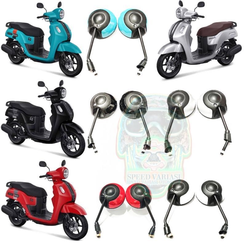 Spion Yamaha Fazzio spion retro classic klasik bulat