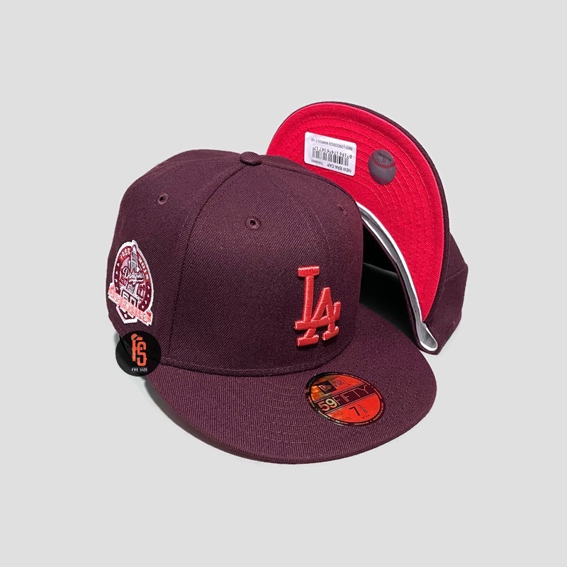 TOPI NEW ERA ORIGINAL 5950 WS LOS ANGELES DODGERS MAROON UV ORANGE