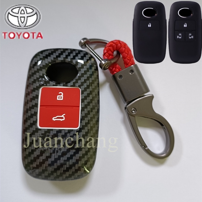 Sarung Kunci Kulit Toyota Raize Rocky Casing Mobil Carbon Leather All New Avanza Veloz 2021 2022 Sarung Kunci Holder Case