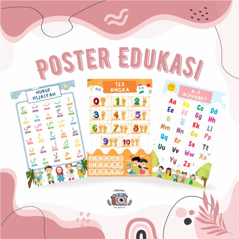 Poster Edukasi Anak | Poster Alphabet | Poster Hijaiyah