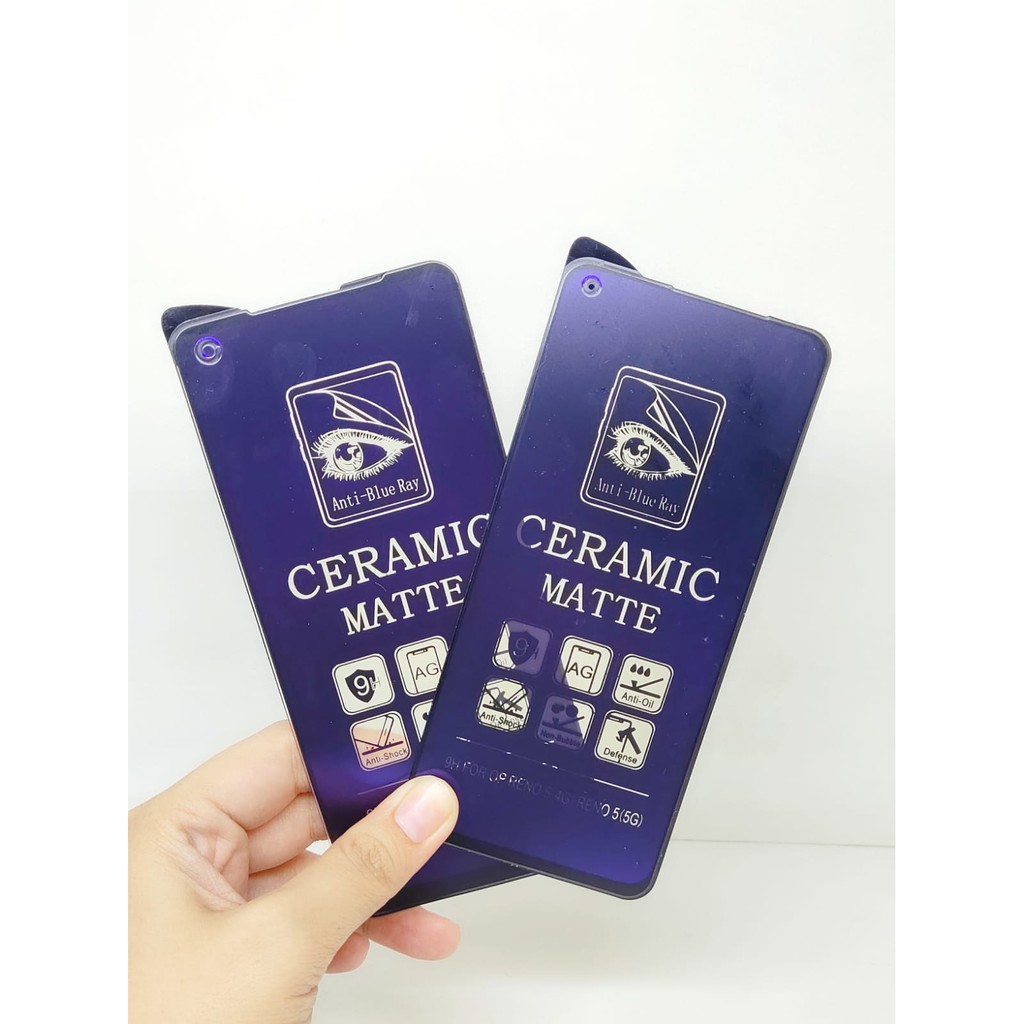 CMAB Ceramic Matte Anti Blue Oppo A53 A54 A33 2020 Reno5 5G Anti Gores Glare Full Layar No Sidik