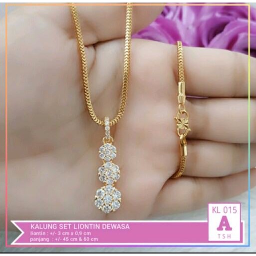 Kalung cantik asli anti luntur MILENIAL anti karat ori kalung pengganti emas muda 24k dewasa model t