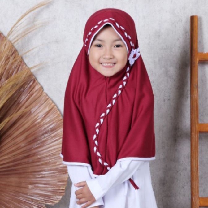 Hijab anak sekolah sd KEPANG BUNGA ( 6-9 tahun ) - jilbab sekolah/kerudung anak sekolah