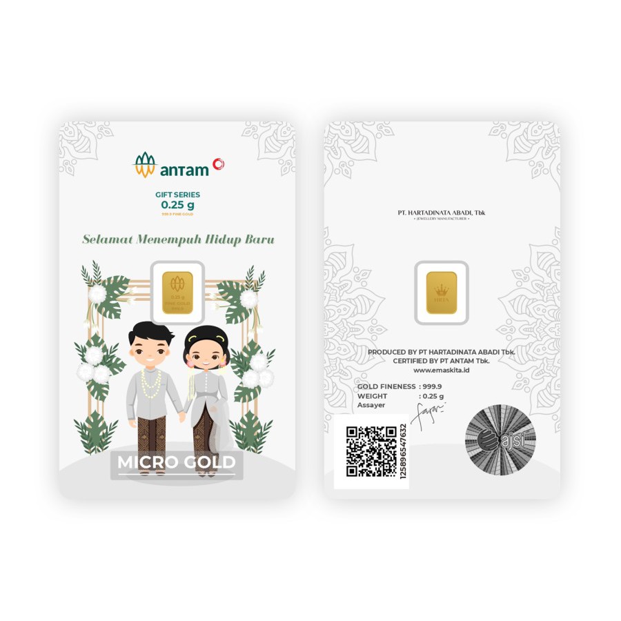 Logam Mulia Microgold ANTAM x Hartadinata Abadi 0.25 gram 0,25 LM emaskita Mini Gold Emas 24K-Wedding Traditional