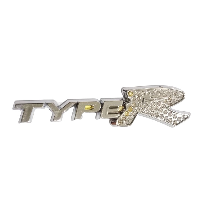 Emblem logo accessory mobil type R diamond