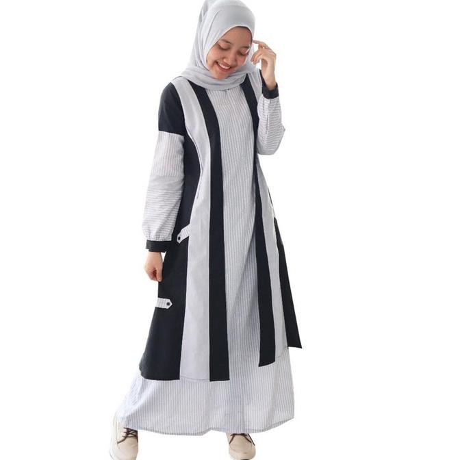 Dress Gamis Wanita Muslim Kesan 2 Pieces LunanGo LS 454 Premium