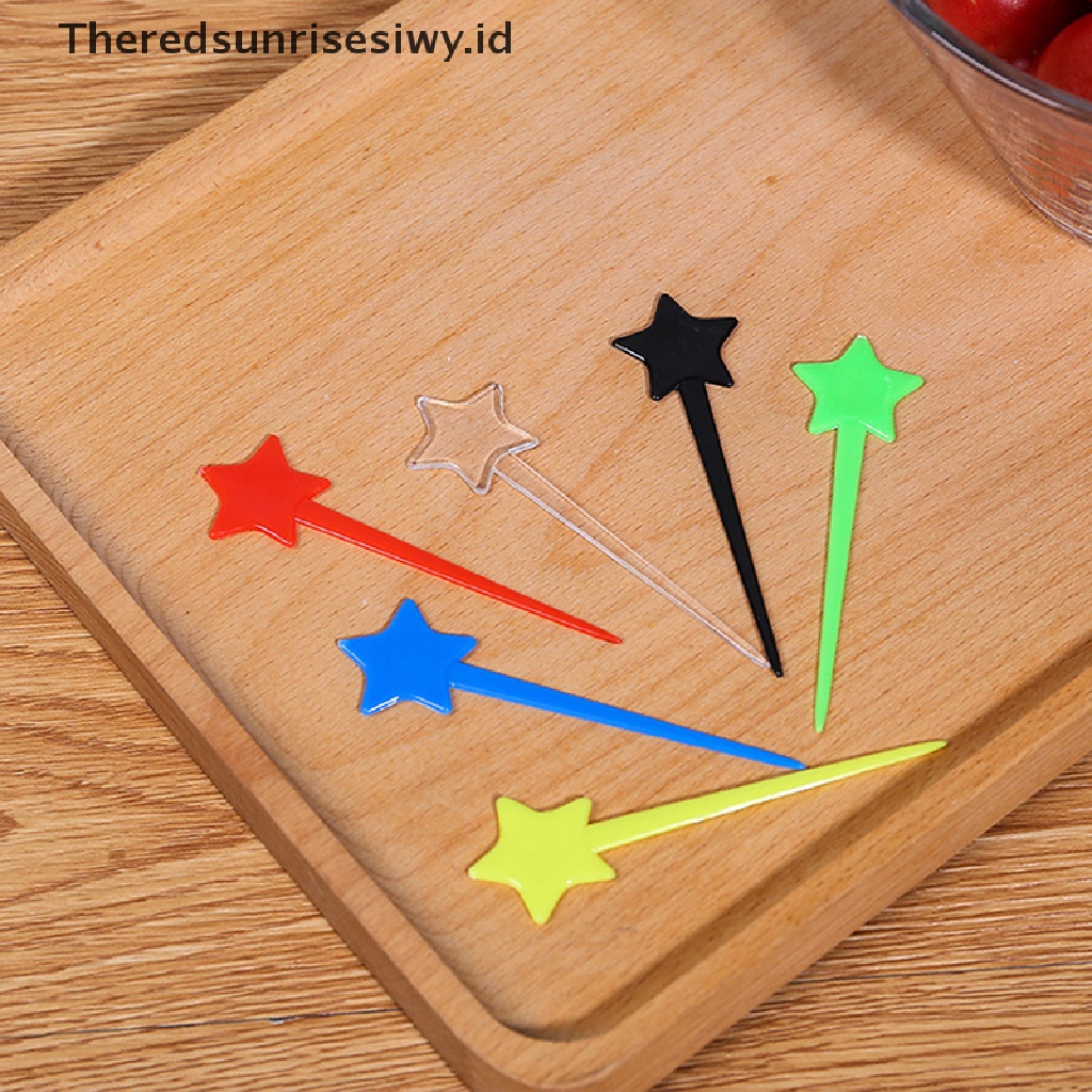 # Alat Pemotong Buah # 200 / 600pcs Garpu Buah / Kue / Snack / Dessert Mini Bentuk Pentagram Untuk Anak