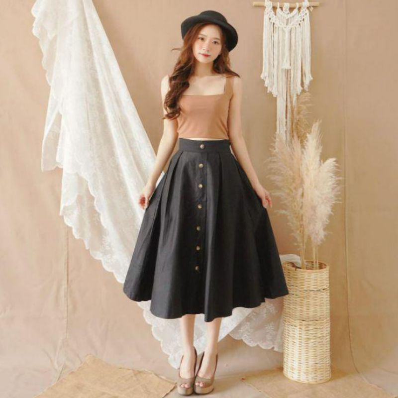 ALEEYA Rok Suede 7/8 / Hanna Midi Button Skirt (2502)