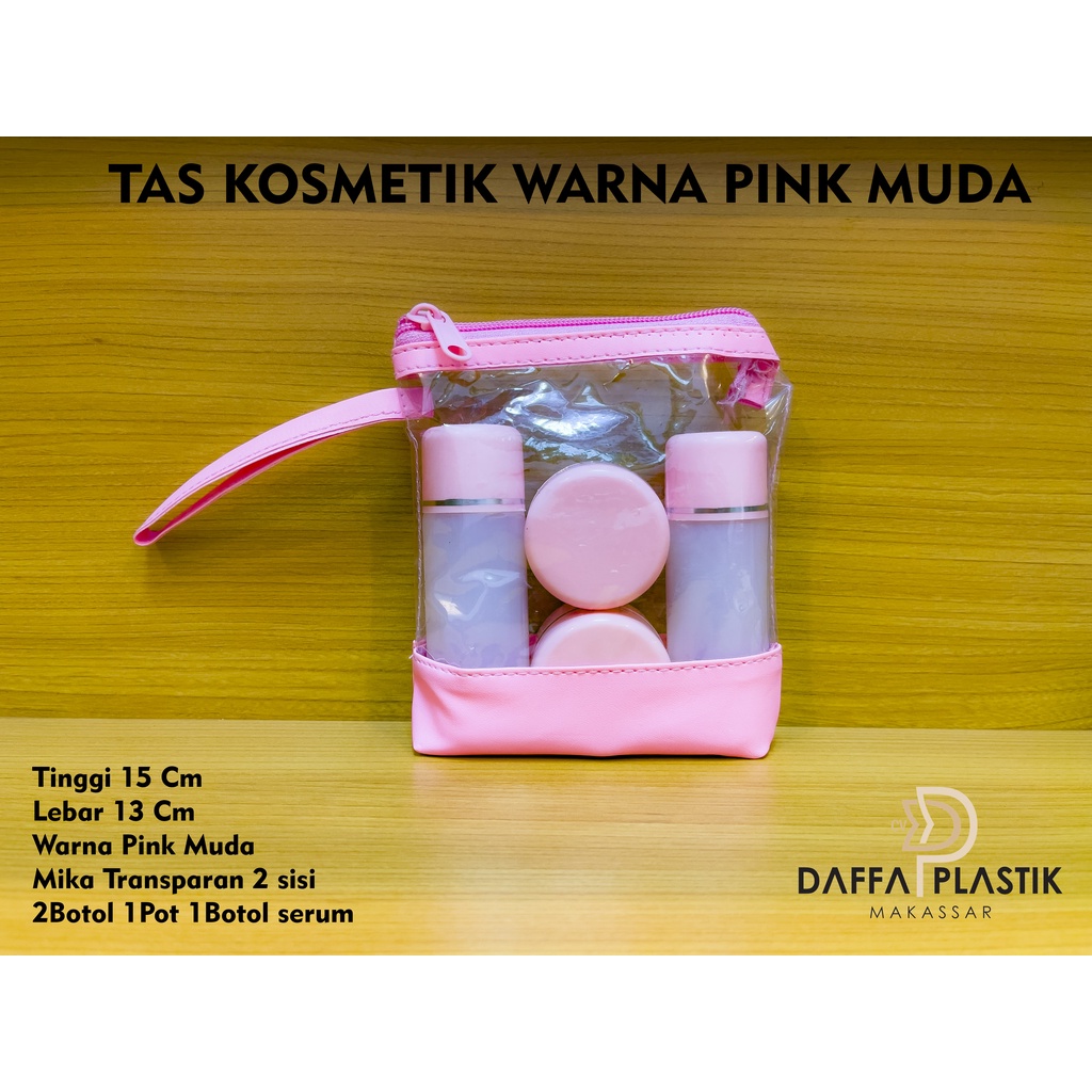 TAS KOSMETIK  / POUCH KOSMETIK WARNA PINK MUDA