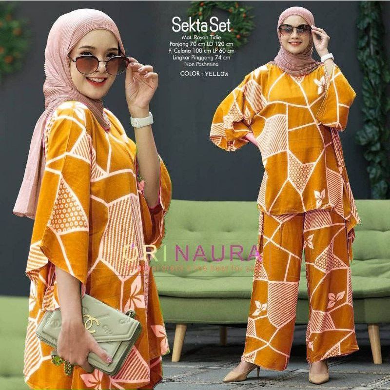 Setelan Wanita/Tunik Dress Emira/ Set Jumbo/One  Waka Waka