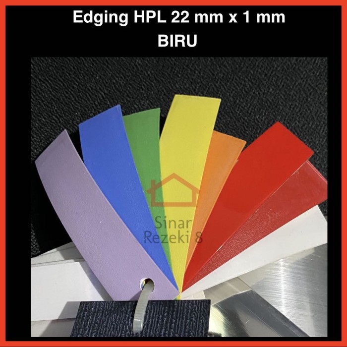 Edging HPL BIRU 22 mm 1 mm Solid Polos / Pinggir Meja taco PVC