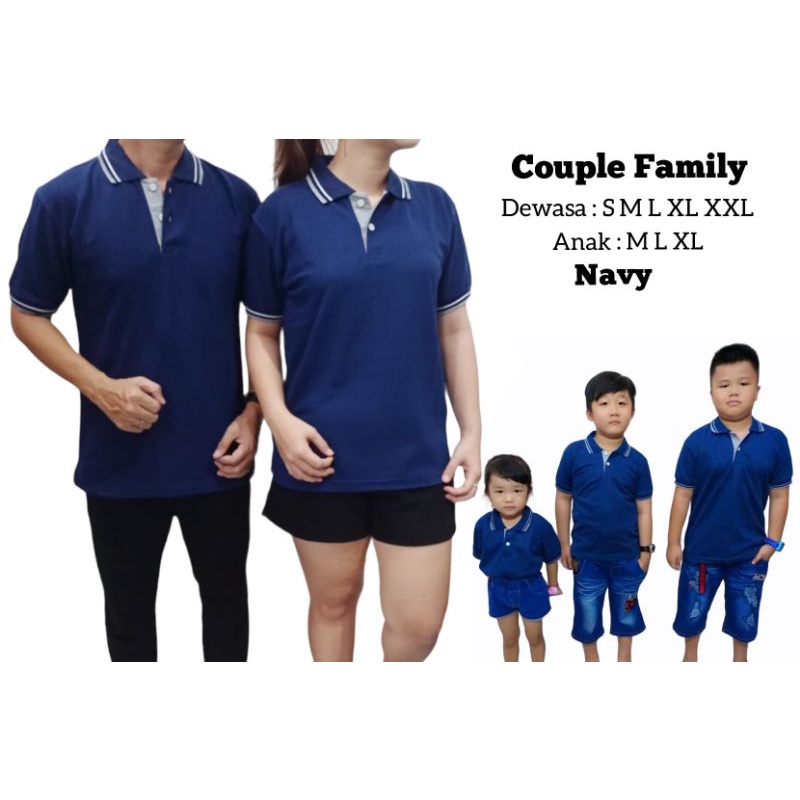 kaos poloshirt family - baju couple family - baju set ayah bunda anak