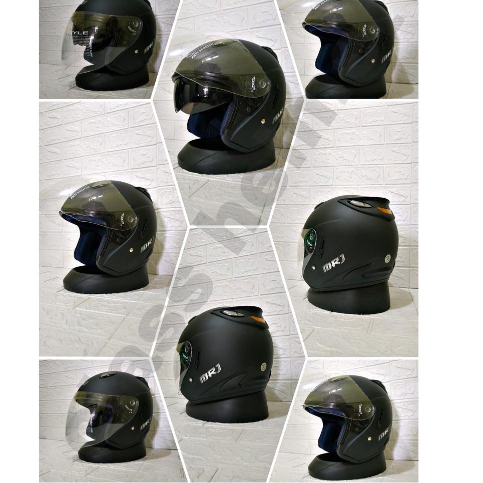 Top Produk.. HELM MOTOR DEWASA HALFFACE SNI CENTRO MRJ DOUBLE VISOR ORIGINAL [Bukan INK KYT GMT] ONG