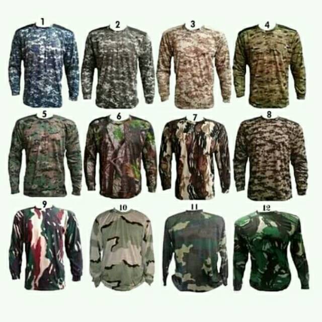 Kaos lengan panjang /kaos loreng army /kaos pria