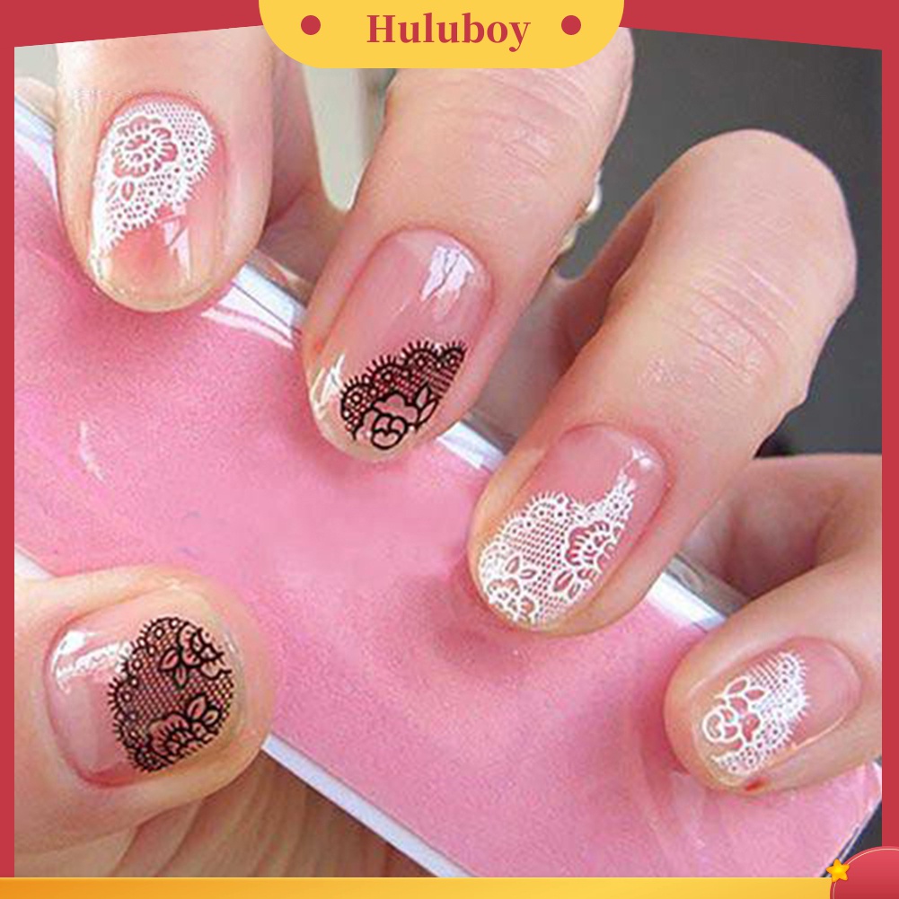 Huluboy Huluboy♡ 10pcs Stiker Kuku 3D Motif Bunga Untuk Dekorasi Manicure