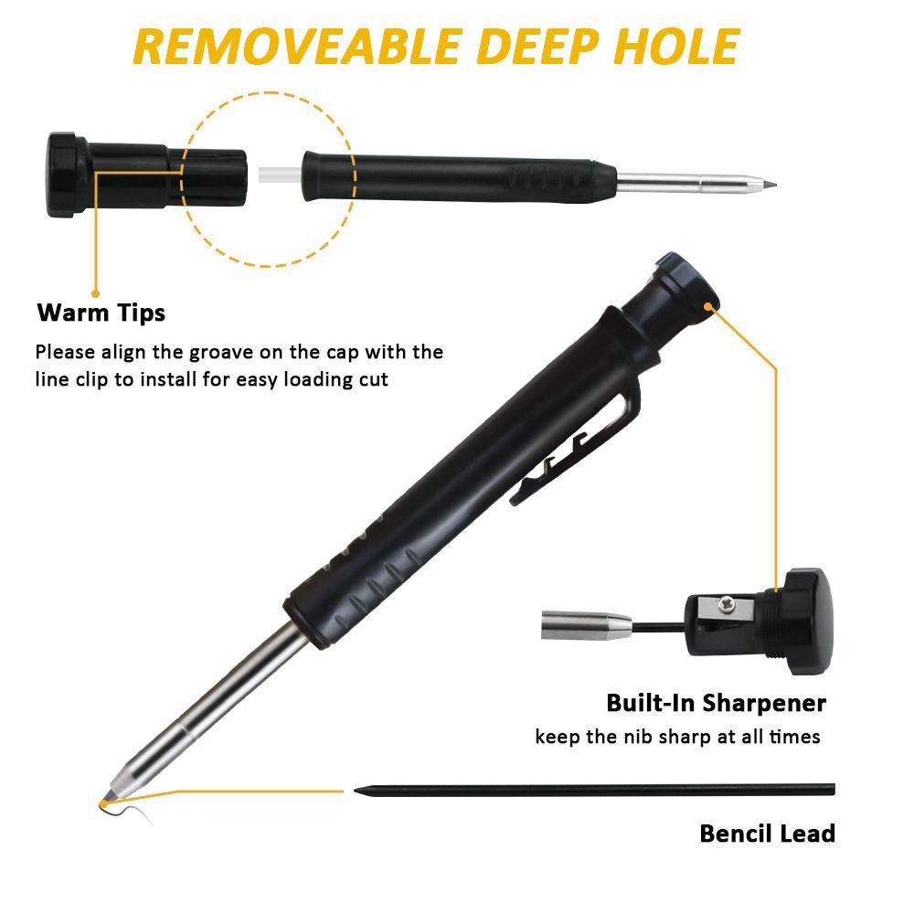 Solighter Multifungsi Scribing Tool DIY Alat Ukur Dengan Lubang Dalam Pensil Garis Besar Lingkaran Woodworking Scribe Gauge Profil Scribing Ruler