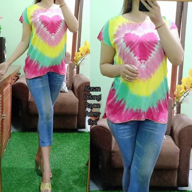 Sweet Honey ~ Grosir Baju Atasan Pelangi Bali | Atasan Kaos Pelangi Tiedye Bali