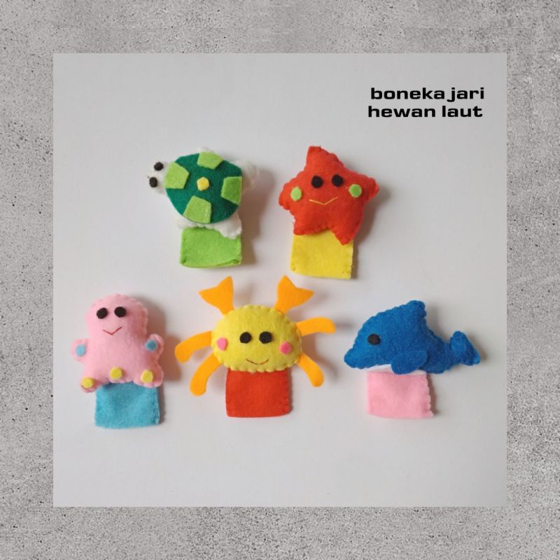 mainan edukasi flanel boneka jari hewan laut