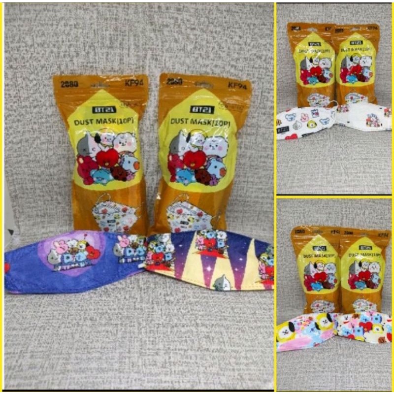 Masker kf94 anak seri bt21 isi 10 lembar