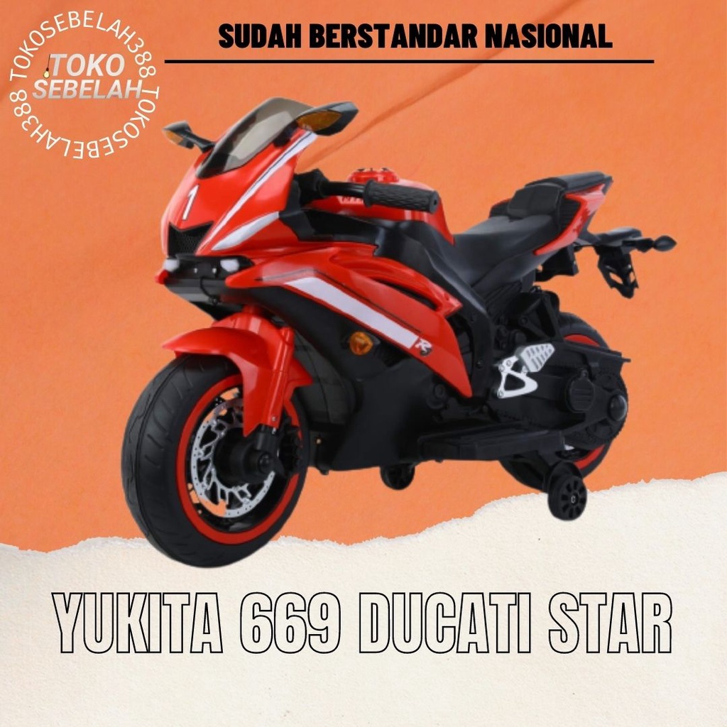 Mainan Motor Aki Yukita 669 Ducati Star - Merah