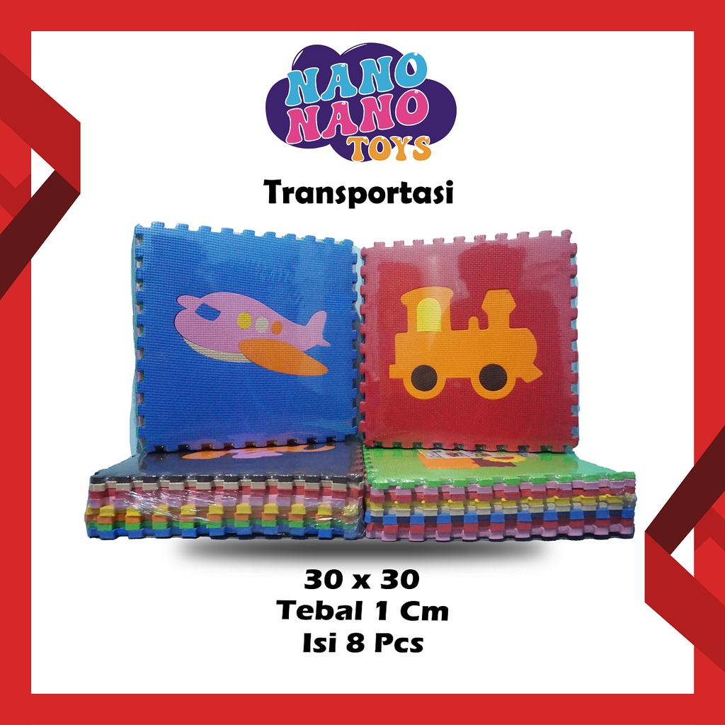 Matras Puzzle  Gambar Transportasi / Mainan Edukasi / Mainan Puzzle Anak / Puzzle Lantai / Mainan Bo