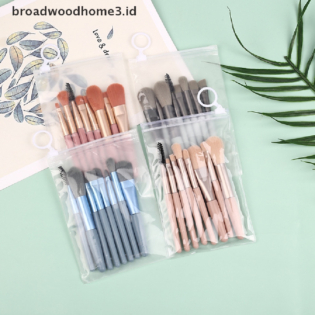 8pcs / Set Brush Mini Lembut Untuk Bedak / Eyeshadow