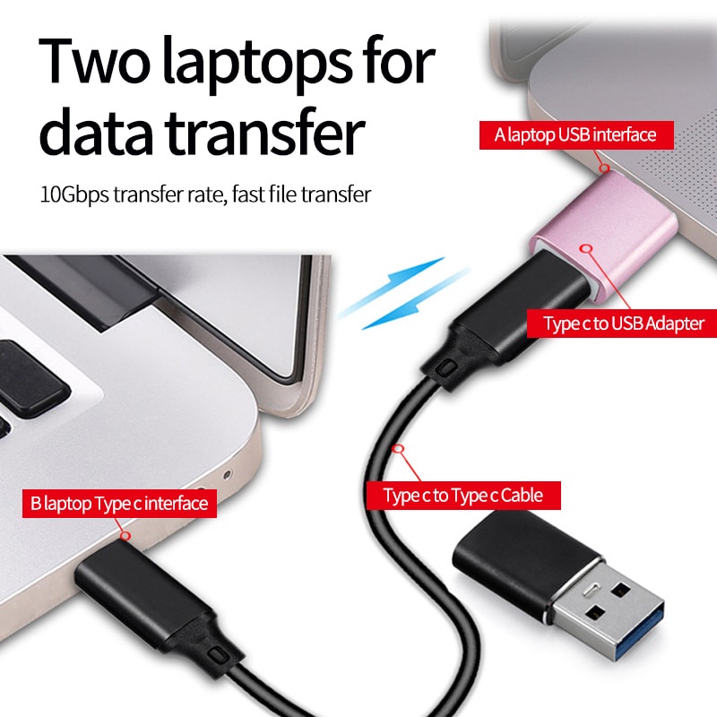 Converter USB 3.1A Male To Type C Female TRIPLEDI OTG High Speed Transfer 10Gbps Aluminium