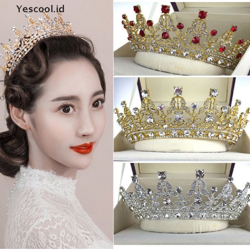 Mahkota Tiara Kristal Mutiara Handmade Untuk Pengantin Pernikahan