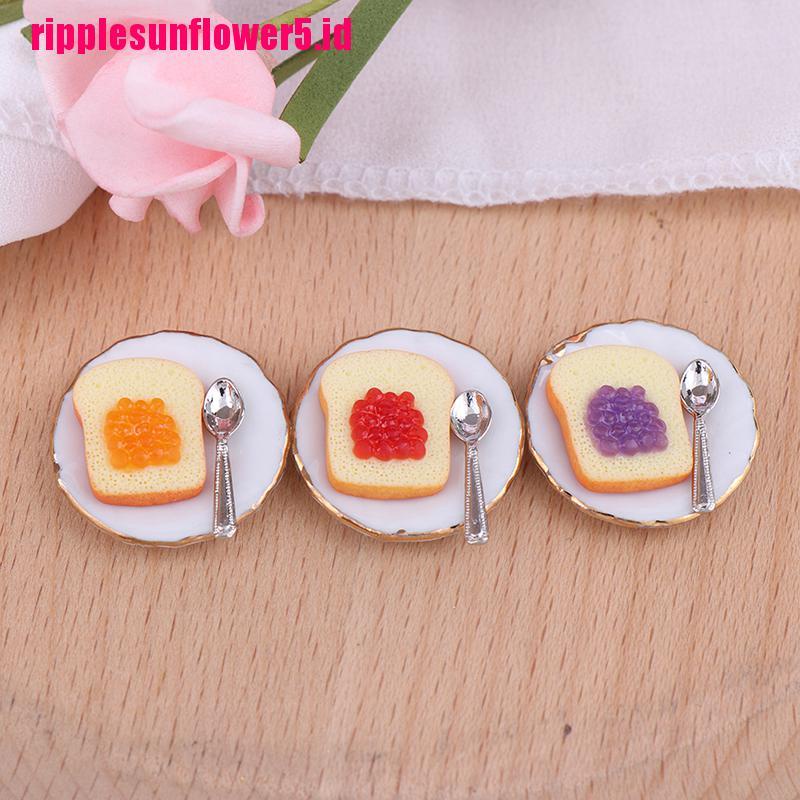 3pcs / set Miniatur Sendok Roti Skala 1: 12 Untuk Dekorasi Dapur Rumah Boneka