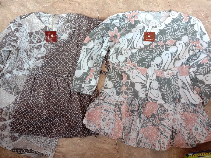 Tey-17 Batik Wanita Asj Sa Hrb026 Kenongo Kemeja Tosca Pendek