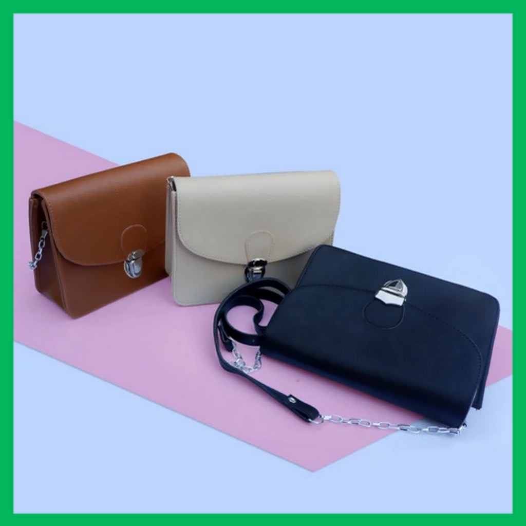 ✅✅ Tas Kecil Gesper Rantai Tas Selempang Wanita Murah - Hitam