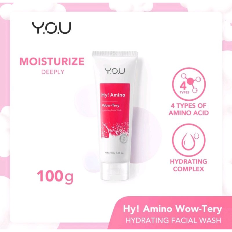 YOU Hy Amino Facial Wash 100g || Oil Control, Brightening, Anti acne, Glo-Win