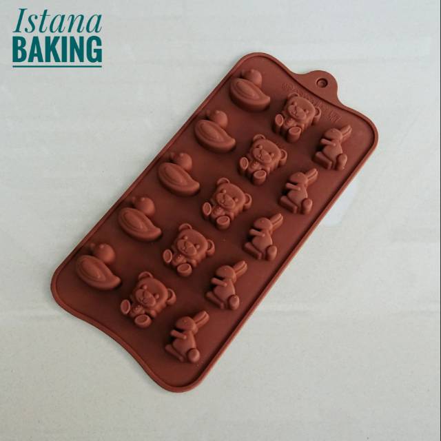 [Istana Baking] Cetakan Coklat Puding Es Batu Silikon Bebek Beruang Kelinci