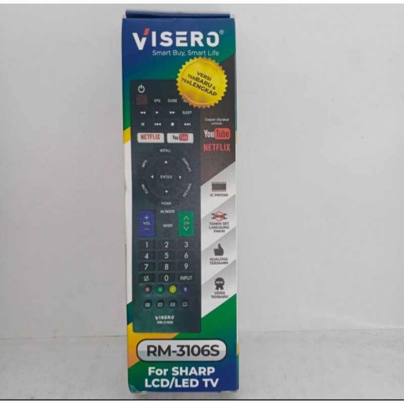 Remote tv smart sharp LCD LED remote televisi pintar internet