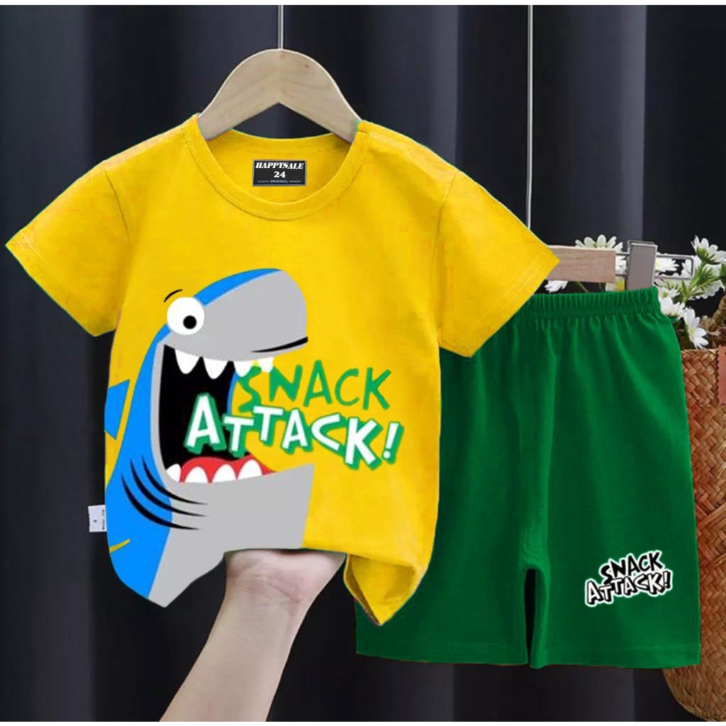 SETELAN ANAK BUBU MOTIF SNACK ATTACK 1-5 TAHUN SETELAN ANAK BAJU ANAK LAKI LAKI TERLARIS