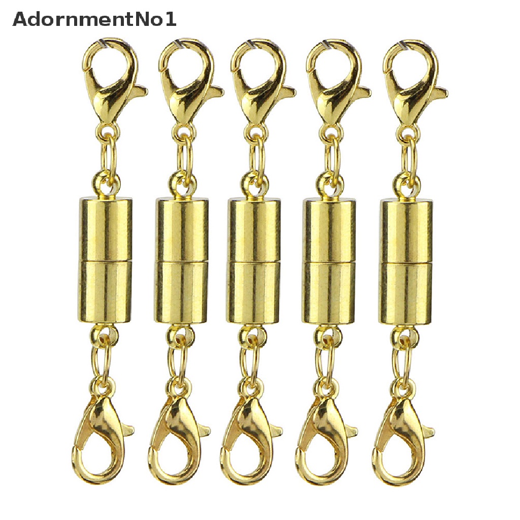 (AdornmentNo1) 10pcs Kait Clasp Magnetik Warna Silver / Gold Untuk Gelang / Kalung DIY