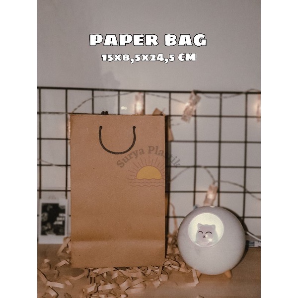 

Paper Bag / Tas Kertas Polos Warna Coklat Ukuran 15 x 8,5 x 24,5 CM (WPS)
