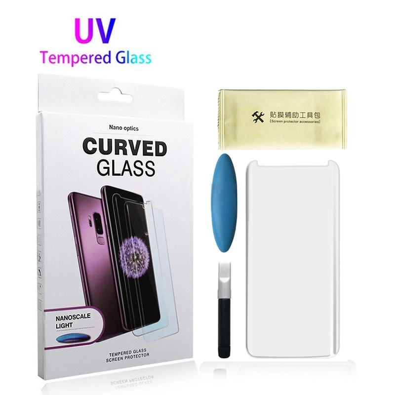 UV Glass Samsung S20+ Note 20+ S20 Plus Note 20 Plus Uv Tempered Glass Laser Ultraviolet Pelindung Full Layar Lengkung