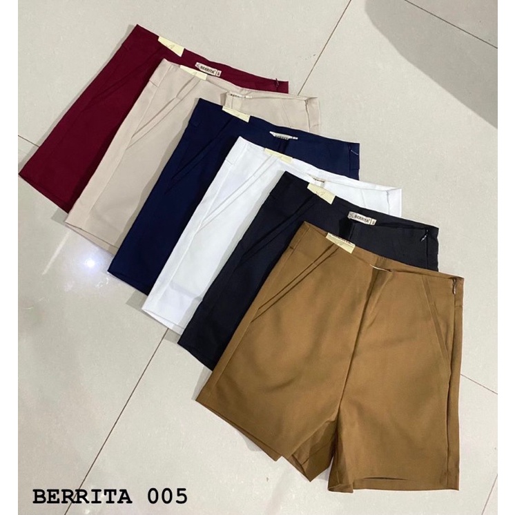 CELANA PENDEK HIGHWAIST BERRITA ZIPPER SAMPING IMPORT BANGKOK (CLBRT005)