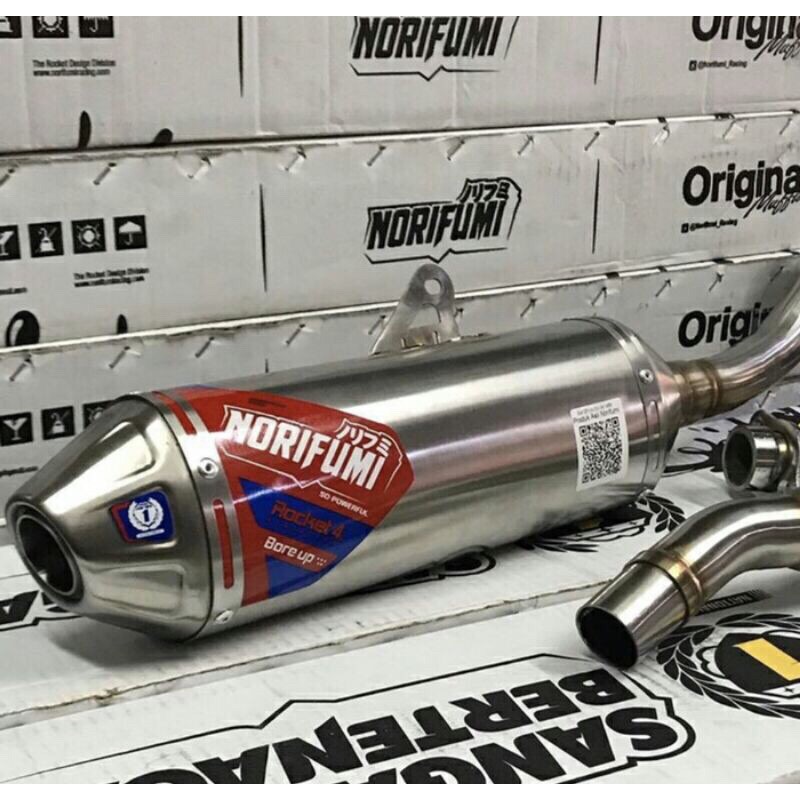 knalpot racing buat motor klx150 dan Dtraker150 merk norifumi bore up roket 4,100% original
