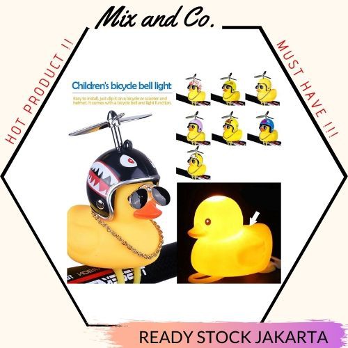 [READY] Bebek Kuning dengan Helm Blading bisa untuk mobil sepeda motor dengan lampu dan bel